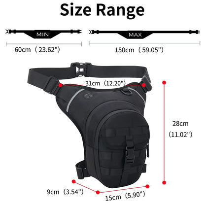Waterproof Motorcycle Waist Bag Motorbike Riding Drop Leg Bag Men Outdoor Thigh Bag Breathable Moto Bag Large Capacity Chest Bag