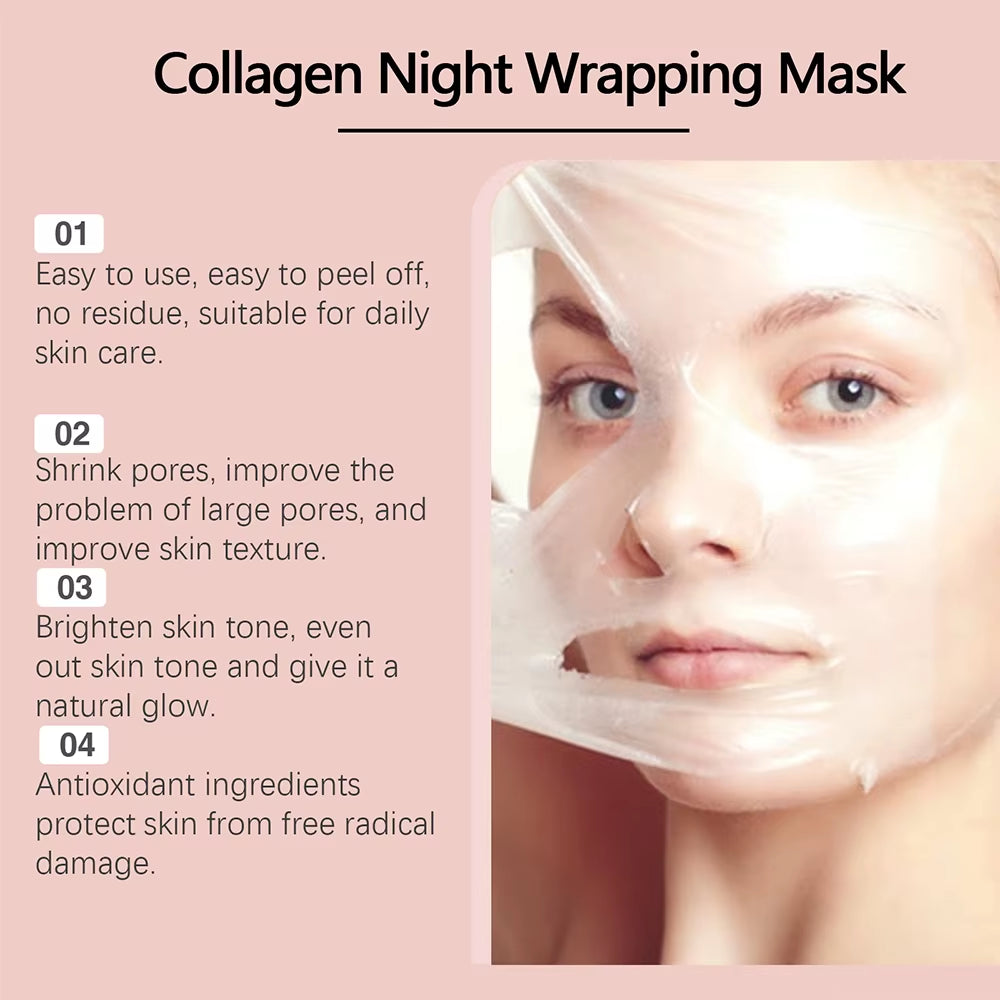75G Hydrolyzed Collagen Peel-Off Facial Mask for Enhanced Elasticity, Hydration, and Dullness Reduction