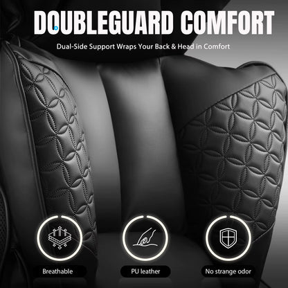 Ergonomic High-Back Leather Office Chair with Footrest and Adjustable Armrests