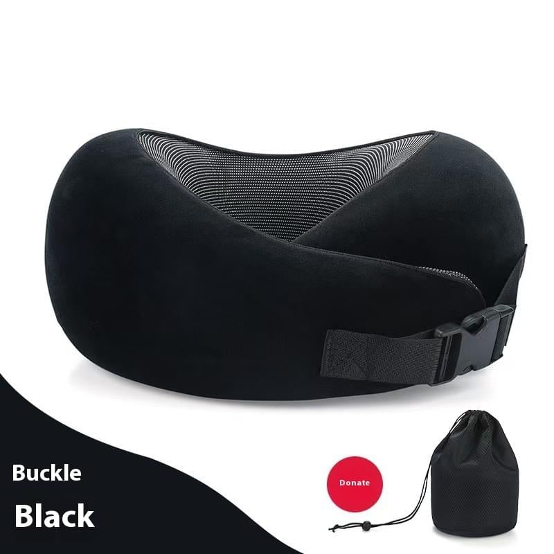 Soft Memory Foam Travel Neck Pillow U Shape Adjustable Support Comfortably Sleeping on Plane Car Office Noon Break