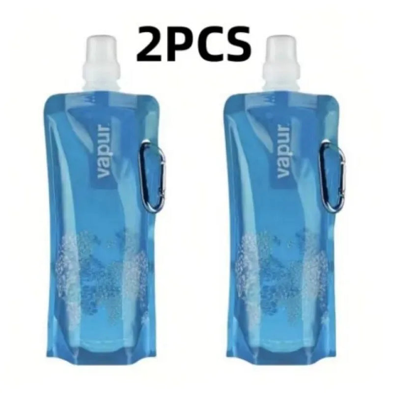 500ML Portable Ultralight Foldable Silicone Folding Water Bottle Water Bag Outdoor Sport Supplies Hiking Camping Soft Flask Bag