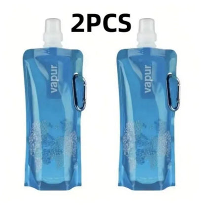 500ML Portable Ultralight Foldable Silicone Folding Water Bottle Water Bag Outdoor Sport Supplies Hiking Camping Soft Flask Bag
