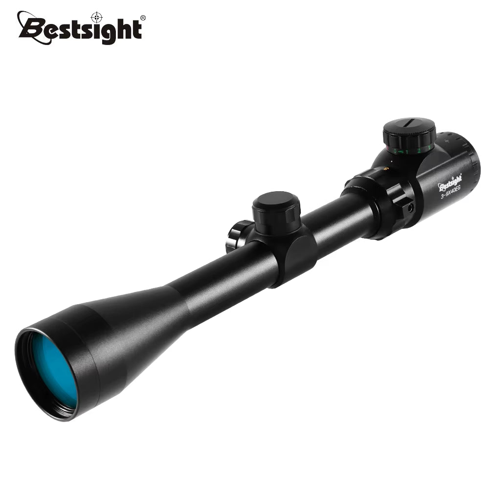 3-9X40 Tactical Hunting Scope with Red/Green Illuminated Mil Dot Crosshair and Mounts
