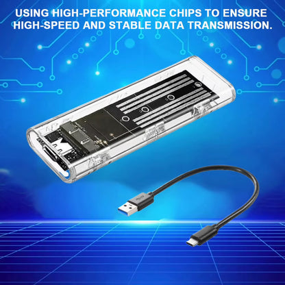 M.2 NGFF SATA Type C USB 3.1 Hard Disk Box 10Gbps Transparent External SSD Case External SSD Adapter for 2230/2242/2260/2280