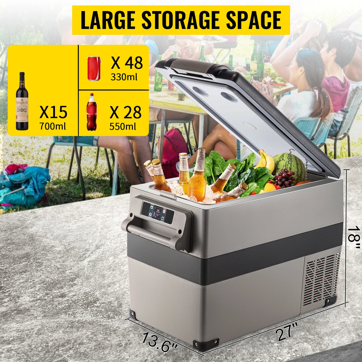 Succebuy Portable Compressor Car Refrigerator and Freezer (15L - 55L) for Camping and Travel, DC 110-240V Ice Box