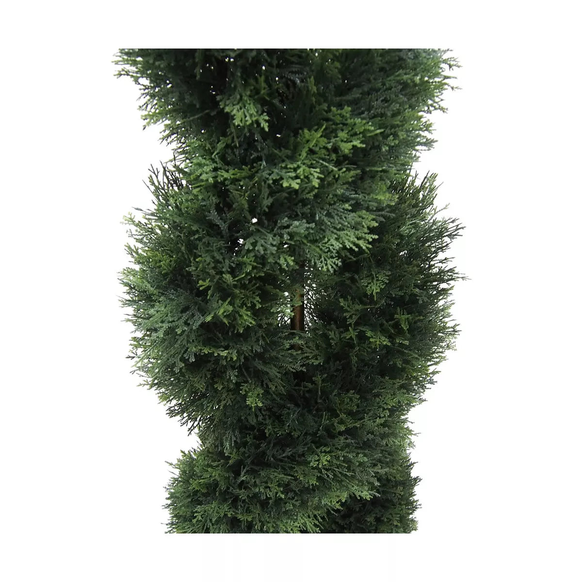 5' UV-Resistant Artificial Cedar Double Spiral Topiary in Black Plastic Pot for Indoor and Outdoor Use