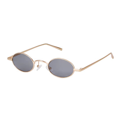 Skinny Steampunk Oval Sunglasses 2020 Women Vintage Small Steam Punk Goggles Designer Gold Tiny Sun Glasses Shades SN229