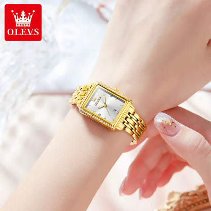9995 Women'S Watch Luxury Elegant Diamond Watch Classic Original Brand Gold Stainless Steel Waterproof Women Quartz Watch