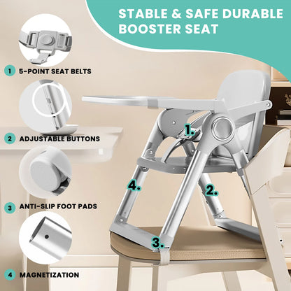 Portable High Chair Booster Seat for Infants and Toddlers (6 Months to 3 Years)