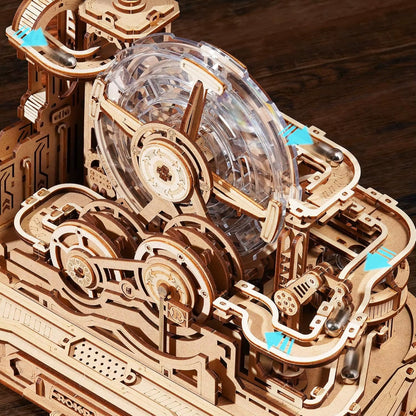 Robotime Rokr 3D Wooden Pinball Model Kit - Gear Ball Challenge DIY Table Game for Men and Women