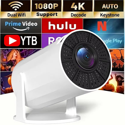 2025 New 4K Smart Android Projector - 180 ° Rotating Stand + Auto Keystone, Home/Office/Camping All-In-One - Wifi/Bluetooth Dual