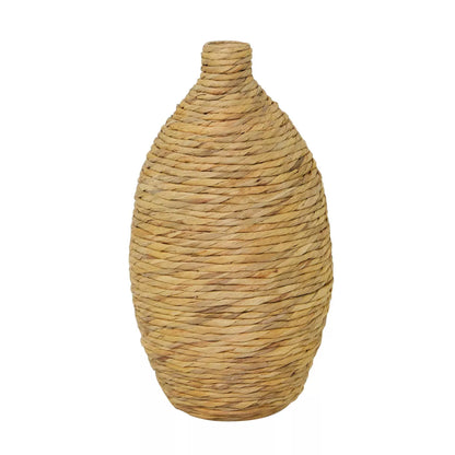 22" x 12" Tall Handmade Seagrass Woven Floor Vase in Brown - Bohemian Home Decor
