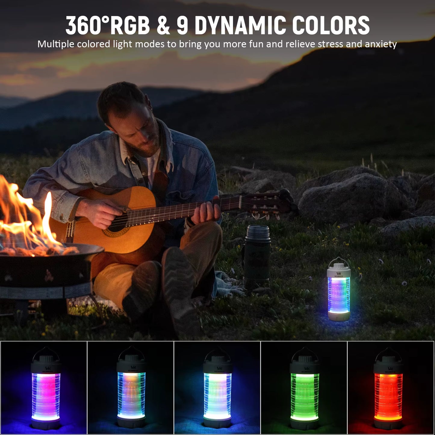 CL01 Camping Lantern 550LM Rechargeable LED Flashlight Waterproof EDC Work Light RGB Torch Power Bank Mini Magnetic Lamp