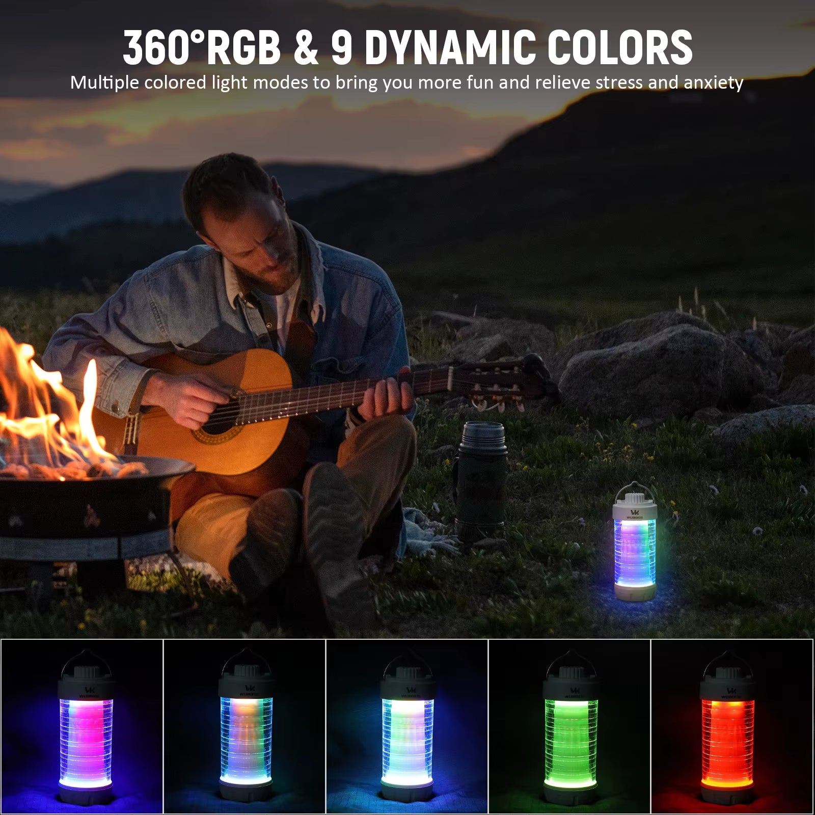 CL01 Camping Lantern 550LM Rechargeable LED Flashlight Waterproof EDC Work Light RGB Torch Power Bank Mini Magnetic Lamp