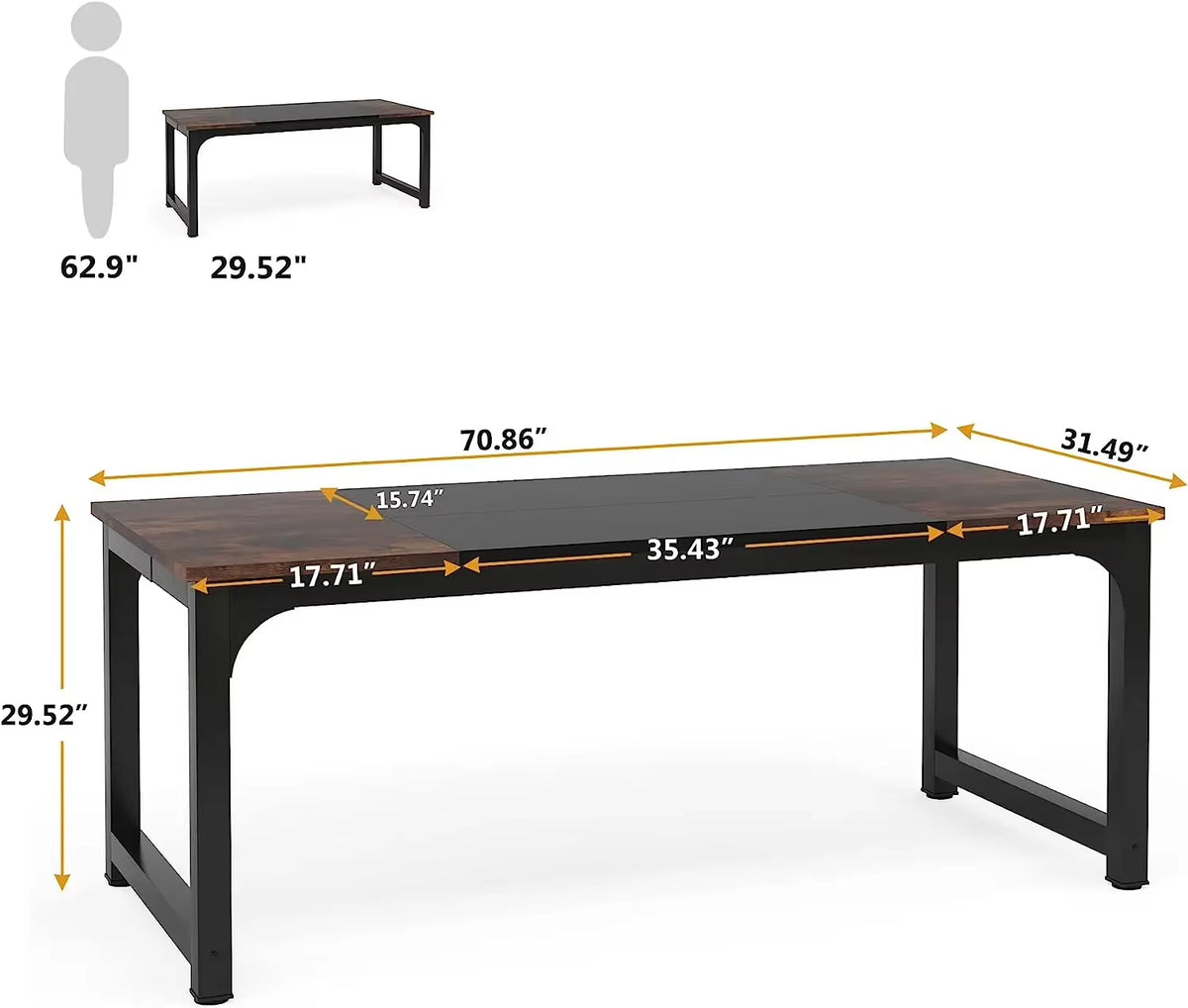 Tribesigns Contemporary Large Office Computer Desk - Versatile Workstation for Home and Study