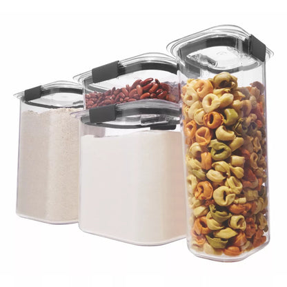 8-Piece BPA-Free Clear Pantry Food Storage Container Set, Dishwasher and Freezer Safe, Includes 4 Containers with Lids