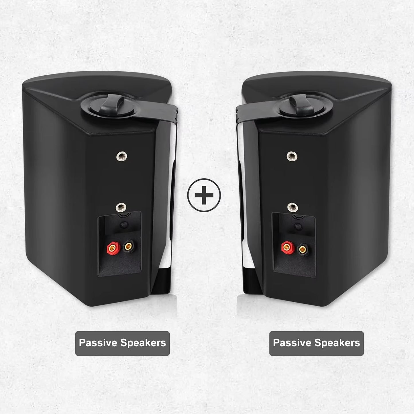 5.25'' 300W Indoor Outdoor Waterproof Dual Speakers Home Theater Wall Mount System for Garage Basement Living Room Black