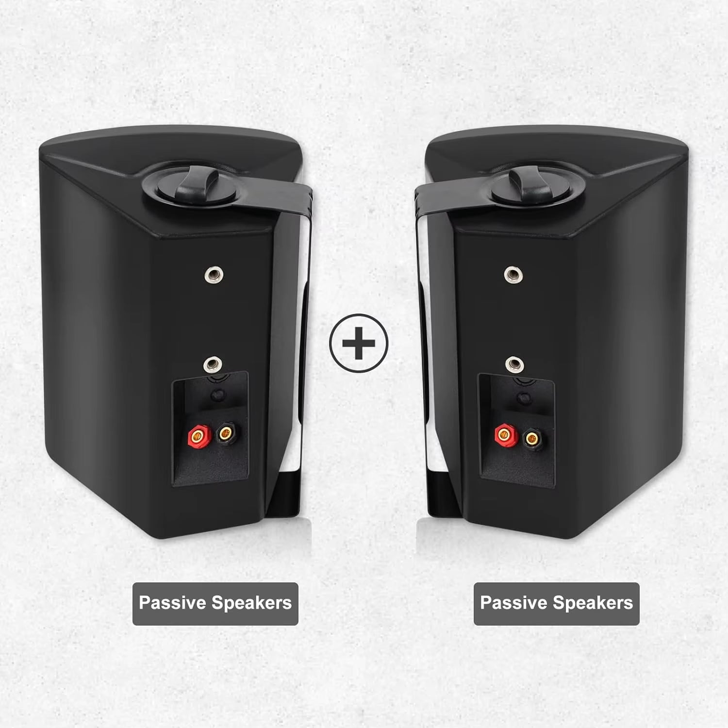 5.25'' 300W Indoor Outdoor Waterproof Dual Speakers Home Theater Wall Mount System for Garage Basement Living Room Black