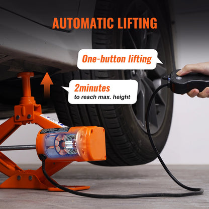 Succebuy 3 Ton (6600 lbs) 12V Electric Scissor Car Jack - Portable Tire Change Solution for SUVs, Trucks, and Sedans