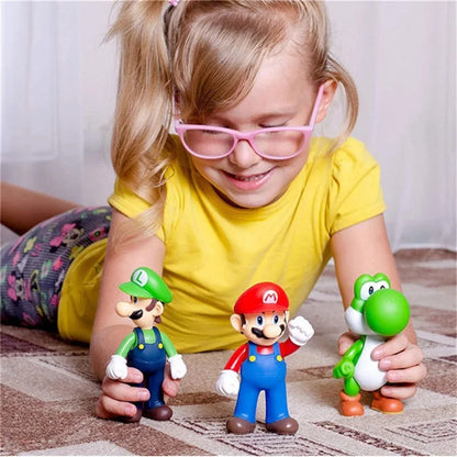 Game Super Mario Bros Figure Doll Cartoon Characters Mario Creative Movable Collectible Model Toys Children'S Birthday Gifts
