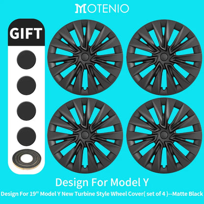 4-Piece Wheel Cap Set for Tesla Model Y (2020-2024) 19-Inch Hubcap Replacement Accessories