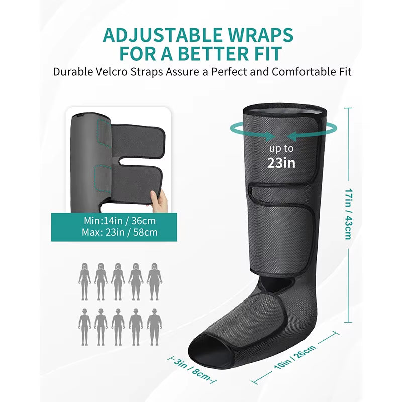 Leg Massager Air Compression Calf Wraps Air Pressure Massage for Blood Circulation and Relaxation Lymphatic Drainage