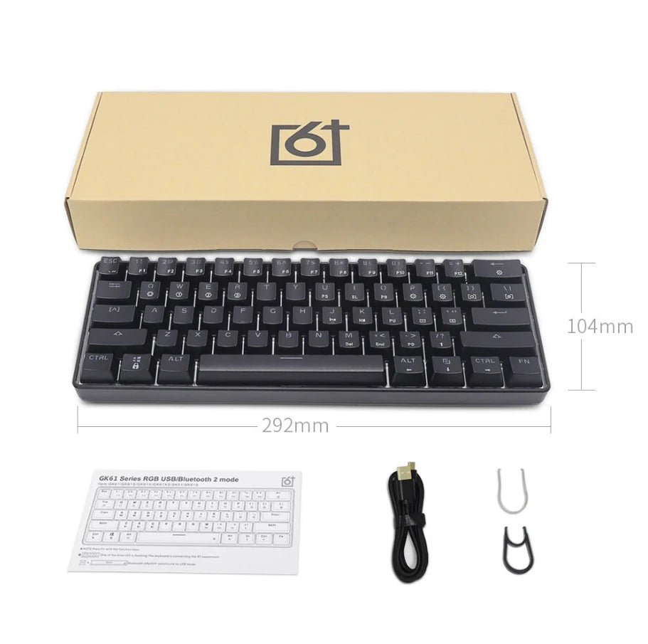 SKYLOONG GK61 Mechanical Keyboard 61 Keys Hot Swappable Gateron Optical Switch RGB Type-C Wired Programmable 60% Layout Gaming Keyboard