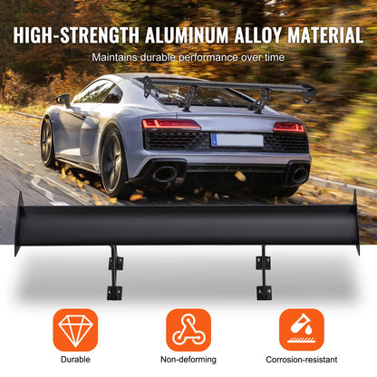 Succebuy 43.3-Inch Universal GT Wing Car Spoiler - Adjustable Lightweight Aluminum Rear Spoiler Wing