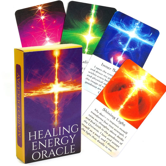 Healing Energy Oracle Cards 54Pcs Cards Tarot Deck Wisdom of the Divine Witchy Beginner Tarot Learning Tarot Cards for Beginners