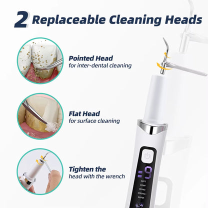 Ultrasonic Dental Scaler with LED Light - 5 Modes Tartar Removal Tool for Home Oral Care