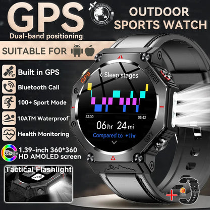 2025 NEW GPS Outdoor Military Sports Watch TR-3 Compass Altimeter Barometric 10ATM Waterproof HD Bluetooth Call Smart Watch