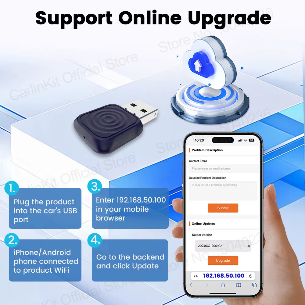 Carlinkit 5.0 Mini Ultra Wireless Adapter for OEM Vehicles - Seamless Wireless CarPlay and Android Auto with Plug and Play WiFi and Bluetooth Connectivity