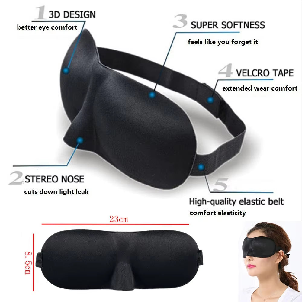 3D Padded Sleep Mask - Soft Eye Blindfold for Travel and Relaxation, Enhancing Comfort and Eye Health