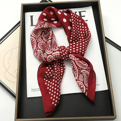 2025 New Fashion 70X70Cmprinted Women'S Scarf Pashmina Silk Scarf Square Shawl Decorative Headband Neck Luxury Design Bandana