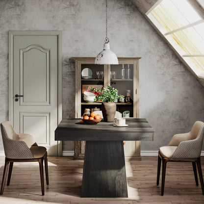 Tribesigns 31.5-Inch Square Dining Table for Four with Sturdy Pedestal Base, Ideal for Small Kitchens and Farmhouse Dining Rooms