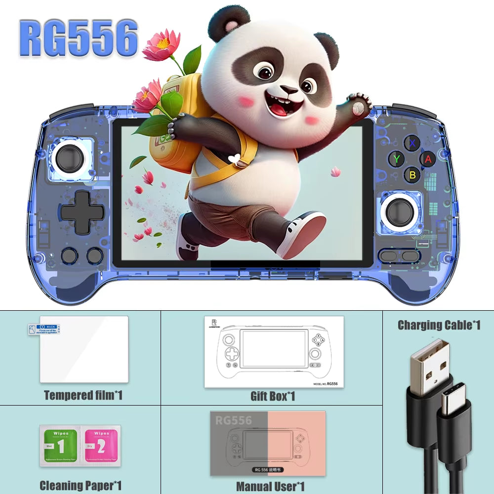 RG556 Retro Handheld Game Console 64Bit Android 13 System Unisoc T820 5.48-Inch AMOLED Screen Hall Joystick Game Player