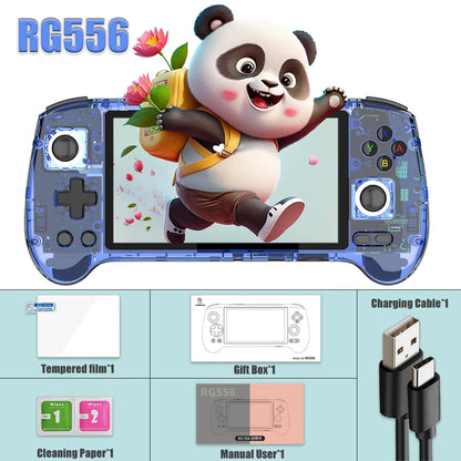 RG556 Retro Handheld Game Console 64Bit Android 13 System Unisoc T820 5.48-Inch AMOLED Screen Hall Joystick Game Player