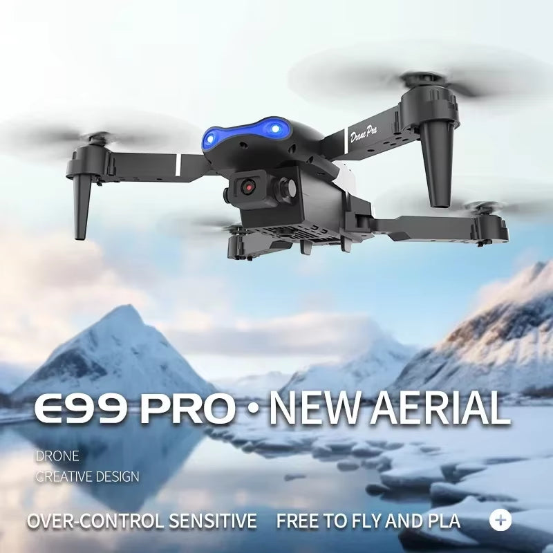 New E99Pro RC Drone 4K Professinal with 1080P Wide Angle HD Camera Foldable Helicopter WIFI FPV Height Hold Gift Toy