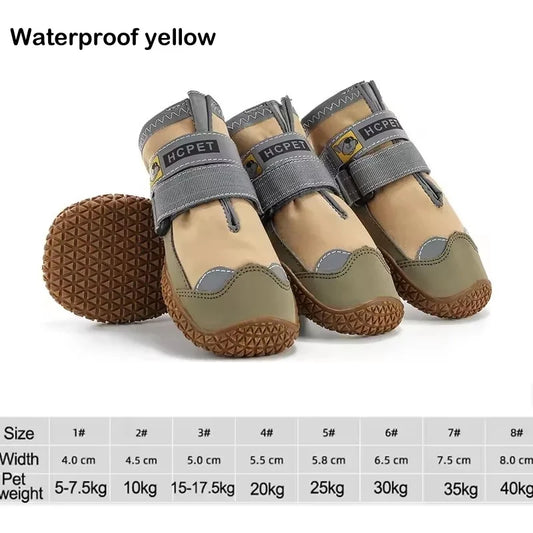 Durable and Breathable 4-Piece Dog Shoe Set for Large Dogs - Anti-Slip Outdoor Footwear for Hiking and Daily Use