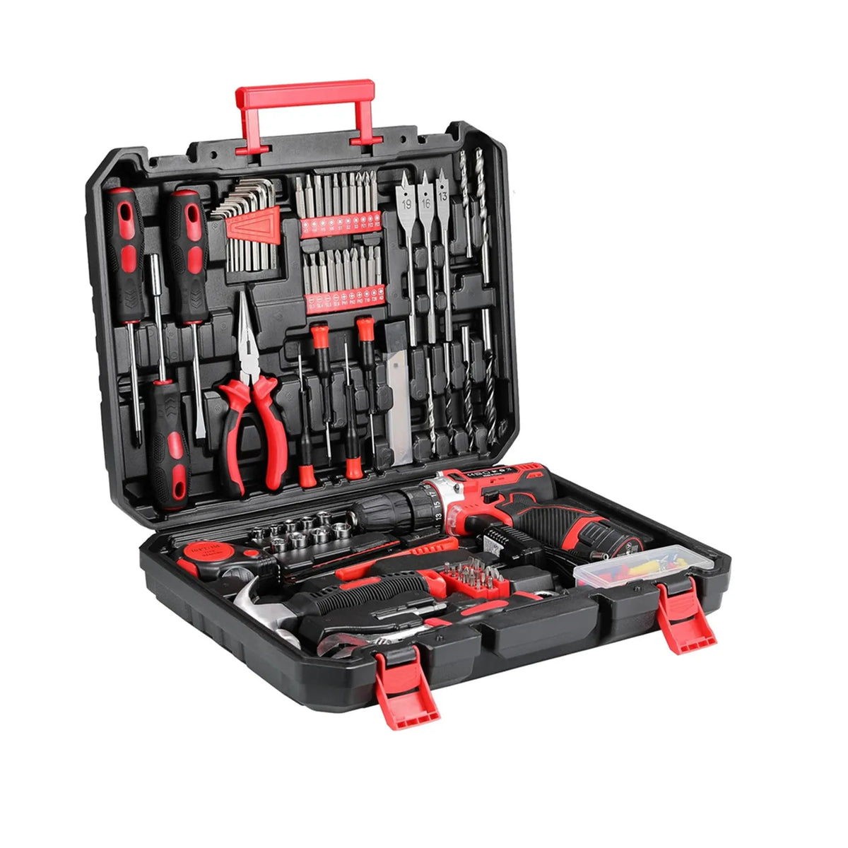 138-Piece Power Tool Set with 12V Cordless Drill for Home DIY Repairs and Maintenance