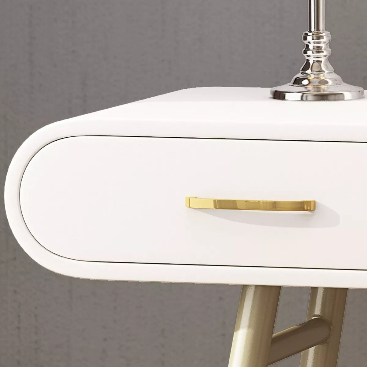 Dehaviland Modern Wood Vanity Table White/Champagne Gold 