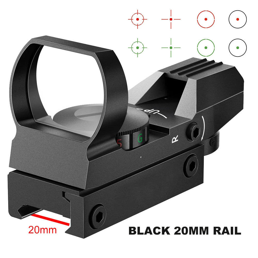 Professional Tactical Red and Green Dot Sight with 20mm Rail for Hunting and Reflex Optics