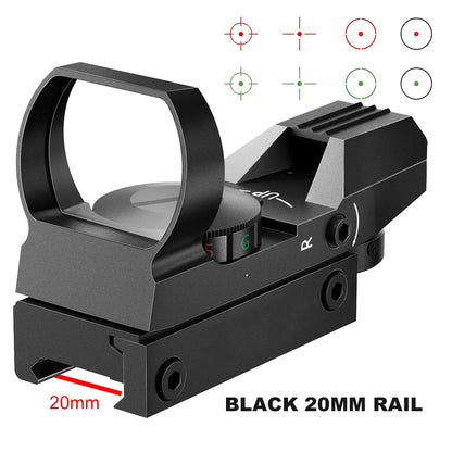 Professional Tactical Red and Green Dot Sight with 20mm Rail for Hunting and Reflex Optics