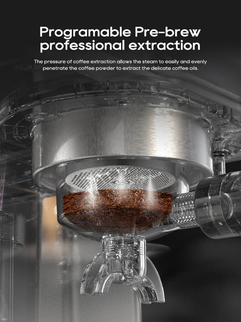 Hibrew 20-Bar Semi-Automatic Espresso Coffee Machine with Temperature Control and 58mm Portafilter, Cold/Hot Beverage Maker, Metal Casing Model H10A
