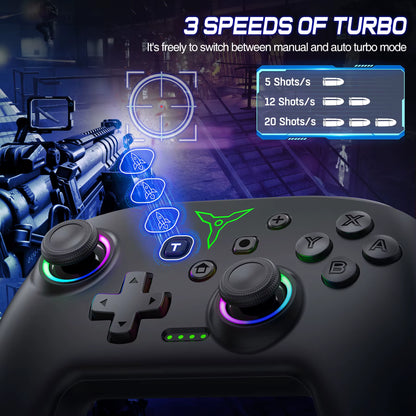 Q218 Wireless Switch Controller for Nintendo Switch/Oled/Lite/Android/Ios/ PC with Programmable,Turbo,6-Axix Gyro
