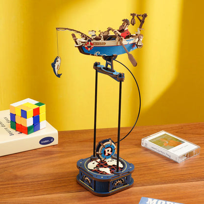 Robotime Gravity Swing Model Building Kit - 3D Wooden Puzzle Set for Sky Captain and Ocean Fisher - Ideal Gifts for Adults and Teens