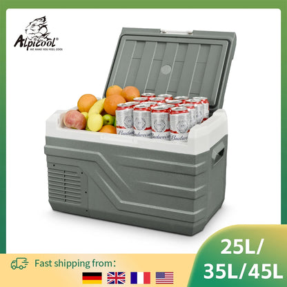 Alpicool NL Series Portable Car Refrigerator and Freezer - 12V Compressor Cooler for Camping and Travel (25L, 35L, 45L)