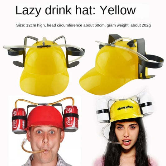 Birthday Party Outdoor Beer Hat Fast Delivery Lazy Creative Beer Beverage Hat Lazy Drinking Beverage Helmet Headgear