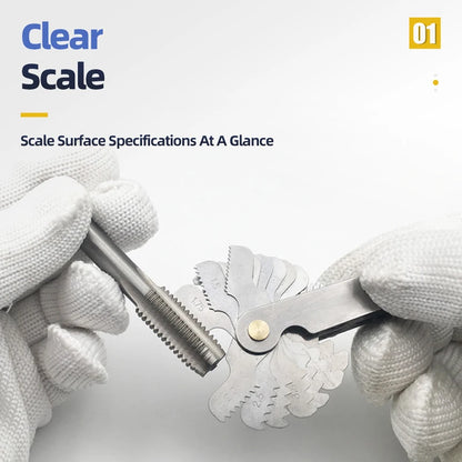 55/60 Degree Thread Plug Gauge Metric Imperial Gear Tooth Screw Pitch Gauges Carbon Steel Measuring Tool Tap Thread Measurement