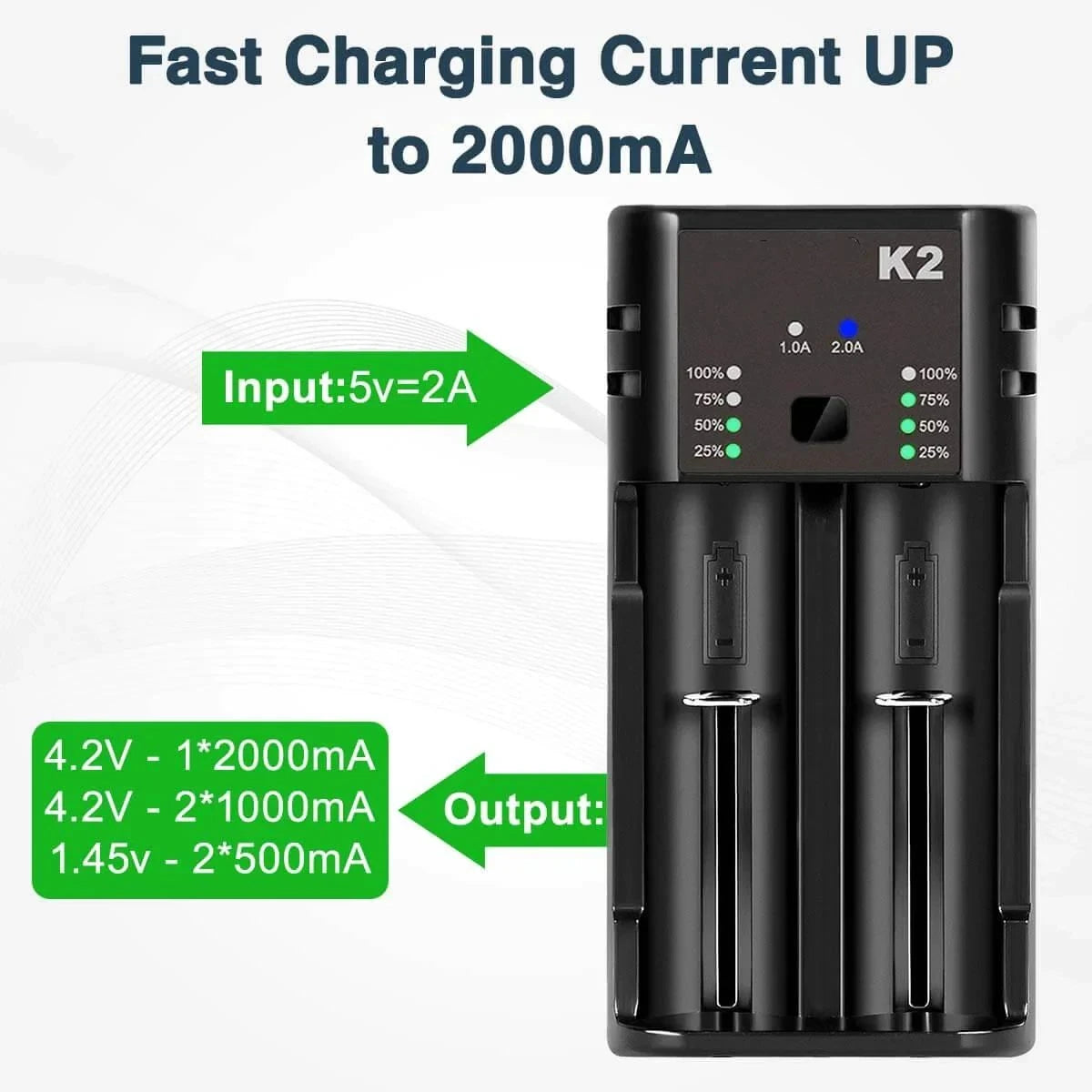 Dual-Slot Universal with USB Port Battery Charger Flashlight RC Toys Home Tools Rechargeable Battery Charger